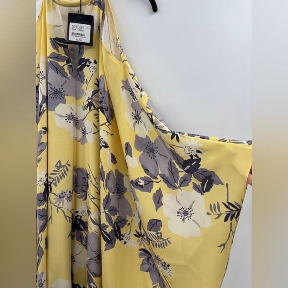 St.John Floral-Print Cold-Shoulder Silk Crepe De Chine Kaftan Dress - Picture 5 of 6